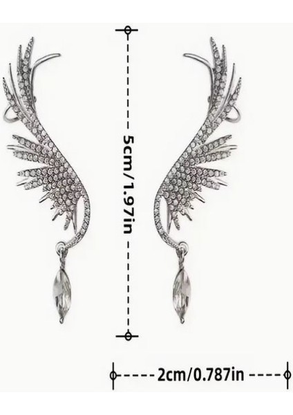 Zarif Melek Kanadı Klipsli Küpe indirimleri