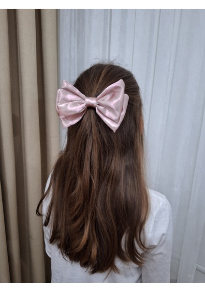 Kadın 3’lü Fiyonk Saç Tokası Seti + Scrunchie Hediyeli - Pudra Düşü modelleri