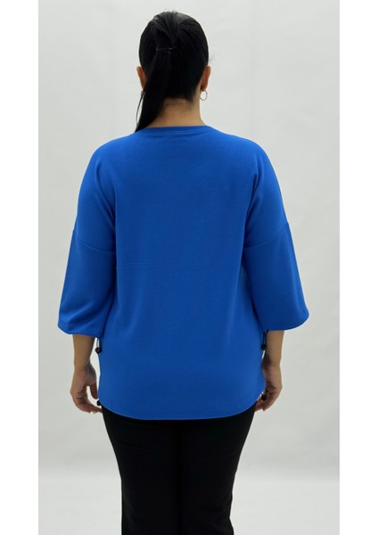 Büyük Beden Taşlı Kapri Kol Oversize Kadın Bluz fırsatları