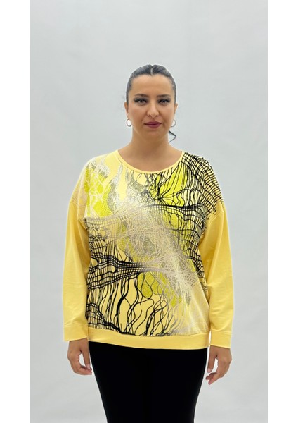 Büyük Beden Viskon Taşlı Uzun Kol Oversize Kadın Bluz fiyatları