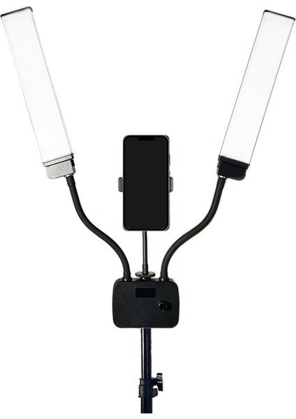 AL45X Esnek Çift Kol LED Işık Çift Renkli LED Video Işığı, Canlı Yayın Telefon Tutucu 3 Mod modelleri