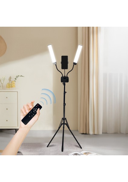 AL45X Esnek Çift Kol LED Işık Çift Renkli LED Video Işığı, Canlı Yayın Telefon Tutucu 3 Mod fırsatları