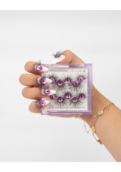 10'lu Beyaz Uzun Badem TT1409 Tekrar Kullanılabilir El Yapımı Protez Takma Tırnak - Beyaz-L