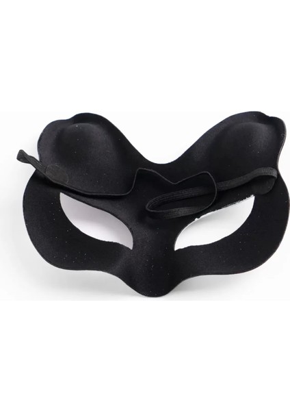 Siyah Renk Süet Kaplama Üzeri Gümüş Mavi Simli Kedi Maskesi 17X14 cm (4172) modelleri