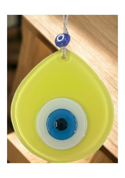 Mavi Nazar Boncuklu Sarı Renk Nazar Boncuklu Damla Desen El Yapımı Duvar Süsü fiyatları