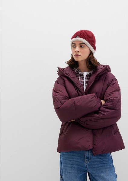 Su Itici Kapüşonlu Bordo Şişme Mont 1110199-70434 modelleri