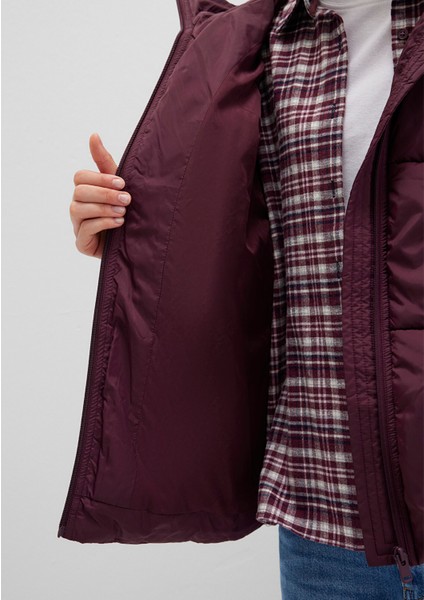 Su Itici Kapüşonlu Bordo Şişme Mont 1110199-70434