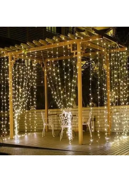 3x2 Metre Sarı Işıklı Perde LED (Plastik Kancalı)