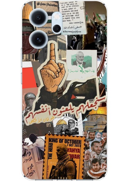 Oppo Reno 14F Uyumlu Filistin Özgürlük Baskılı Silikon Kılıf