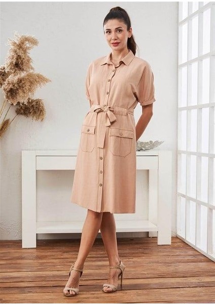 Kadın Keten Elbise - 45569 modelleri