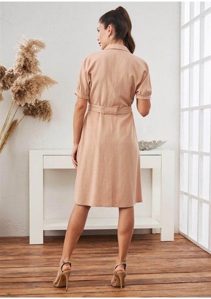 Kadın Keten Elbise - 45569 fırsatları