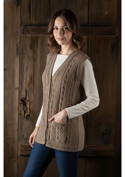 Anne Yeleği Klasik Örgü Yün Pamuk Karışımlı