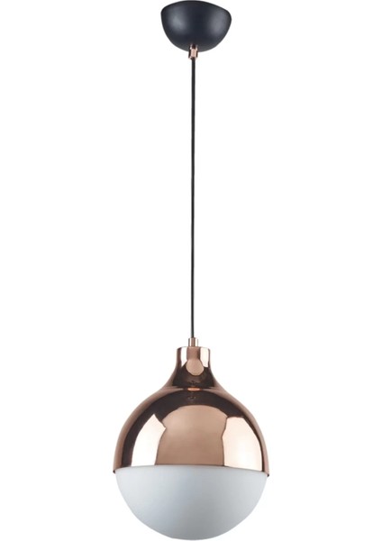 Modern Tekli Sarkıt Retro Bakır Renk Beyaz Camlı Hol Avize