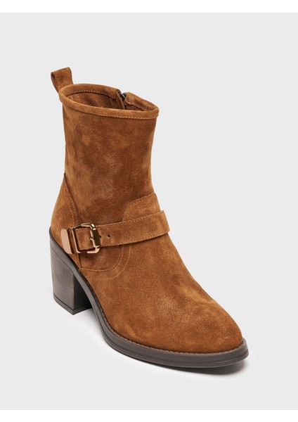 Kadın Hakiki Deri 7.5 cm Topuklu El Yapımı Tokalı Günlük Şık Bot fiyatları