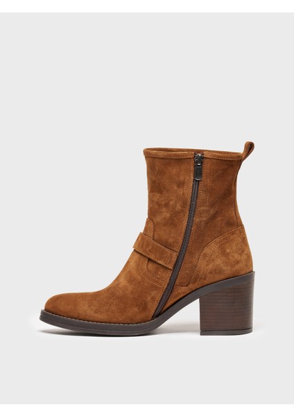 Kadın Hakiki Deri 7.5 cm Topuklu El Yapımı Tokalı Günlük Şık Bot modelleri