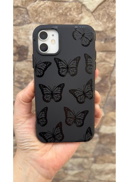 Iphone 11 Uyumlu Siyah Kelebek Desenli Silikon Darbe Emici Klasik Korumalı Rubber Kılıf 277 fiyatları
