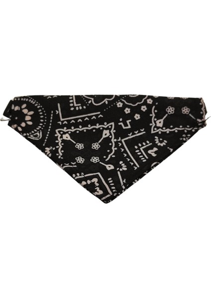 Üçgen Şeklinde, Ayarlanabilir Kedi ve Köpek Boyun Bandanası Siyah Renk