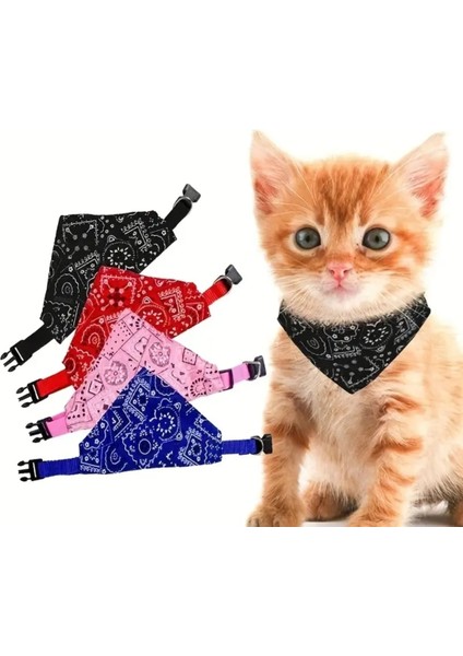 Üçgen Şeklinde, Ayarlanabilir Kedi ve Köpek Boyun Bandanası Siyah Renk indirimleri