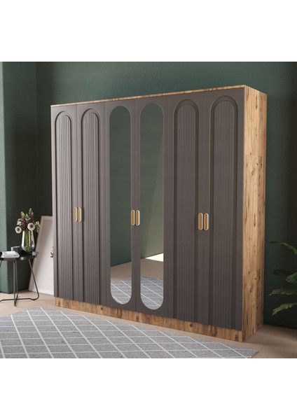 MİLA 6 KAPAKLI EKO GARDIROP - MDF KAPAK fırsatları