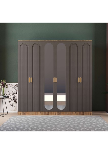 MİLA 6 KAPAKLI EKO GARDIROP - MDF KAPAK indirimleri