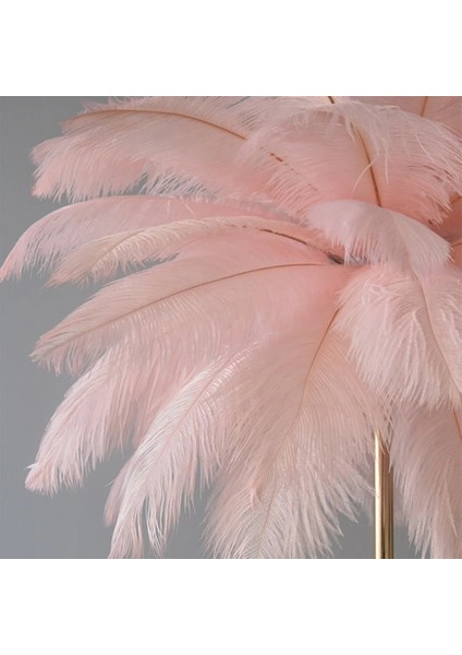 Masa Lambası Deve Kuşu Tüy Palmiye Pembe Abajur fırsatları