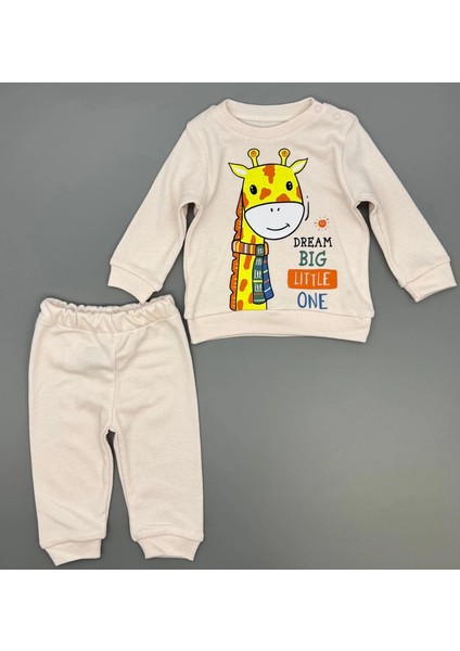 Bebek Zürafa Baskılı Çıt Çıtlı Alt Üst Ikili Gündelik Takım 6-18 Ay fiyatları