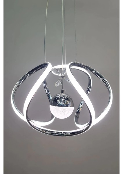 Modern Taşlı Toplu Krom Ledli Avize modelleri