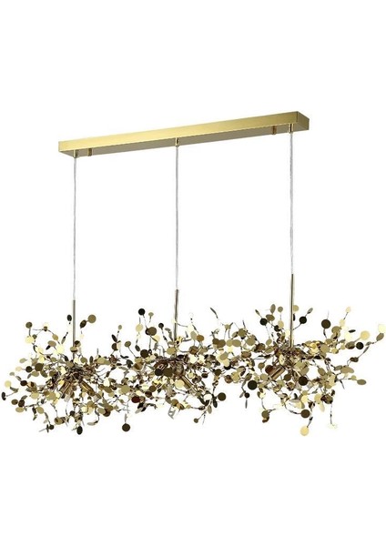 Modern Üçlü Pullu Altın Renkli Sarkıt Avize modelleri