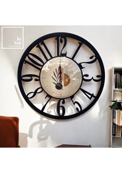 Leonor 52 cm Modern Metal Duvar Saati Büyük Boy Dekoratif Salon Saati Estetik Yaratıcı Tasarım Saat