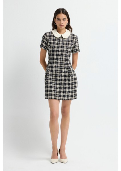 Kısa Kollu Tüvit Elbise Eks.siyah 12442819002