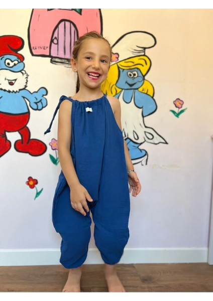 %100 Organik Çift Kat Müslin Kız Çocuk Şalvar Tulum fırsatları