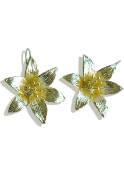 Menekşe Çiçeği Gold Gümüş Küpe fırsatları