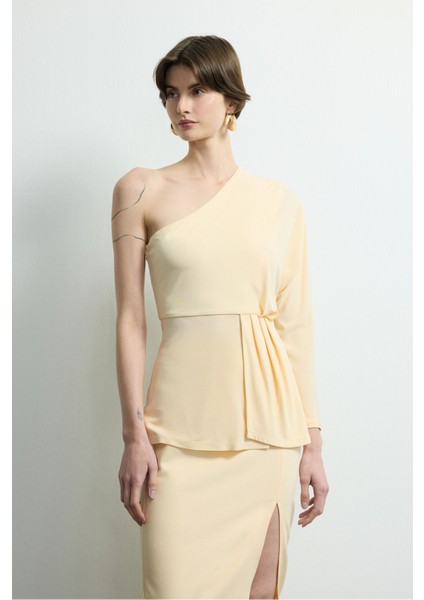 Tek Omuz Örme Bluz Vanilya 115M2245000