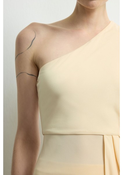 Tek Omuz Örme Bluz Vanilya 115M2245000 indirimleri