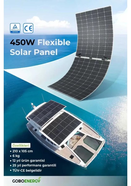 450W Monokristal Halfcut Flexible - Esnek Güneş Paneli fiyatları