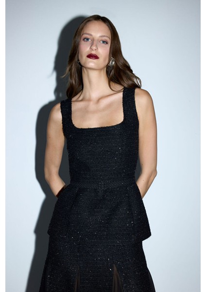 Kolsuz Tuvit Bluz Siyah 11545979000