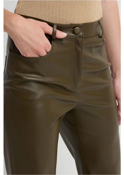 5 Cepli Deri Pantolon Haki 15345580000 indirimleri