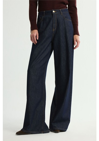 Bol Paça Denim Pantolon Lacivert 153L9737000 modelleri