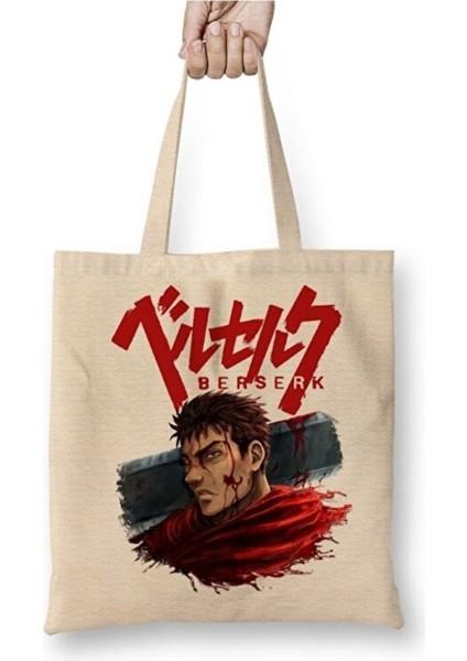 Berserk Guts Puck Anime Bez Çanta Uzun Saplı Alışveriş Çantası Plaj Çantası