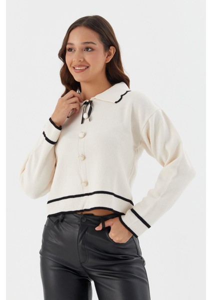 Bebe Yaka Kazak Krem modelleri