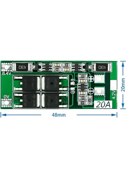 2s 20A Bms 8.4V 18650 Lityum Pil Şarj Koruma Devresi Balanslı fiyatları