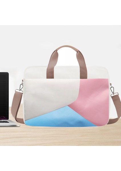 Samsung S11 Ultra 14.6 Inch Için Tablet Çantası 2 Bölmeli AL4227 Krem Pembe Mavi