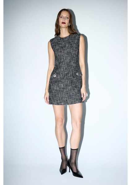 Kolsuz Tüvit Elbise Siyah 12445974000