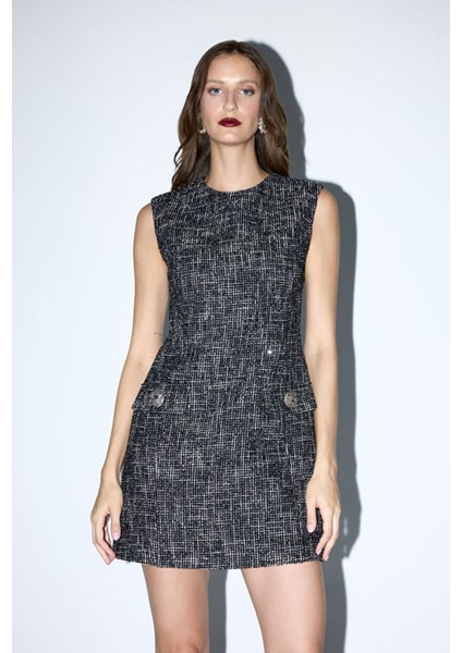 Kolsuz Tüvit Elbise Siyah 12445974000 indirimleri