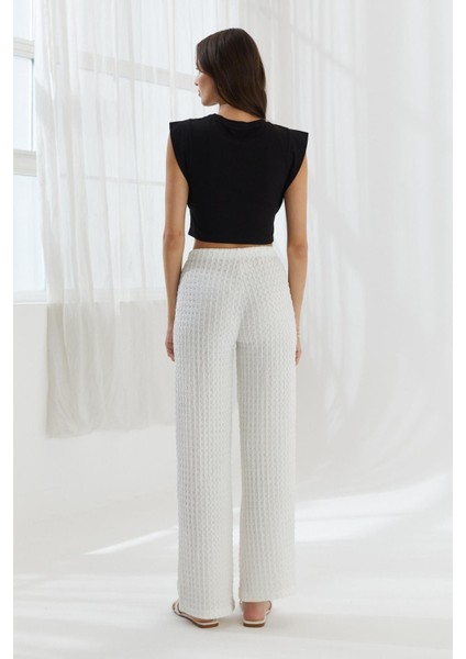 Beli Lastikli Gofre Pantolon Ekru indirimleri