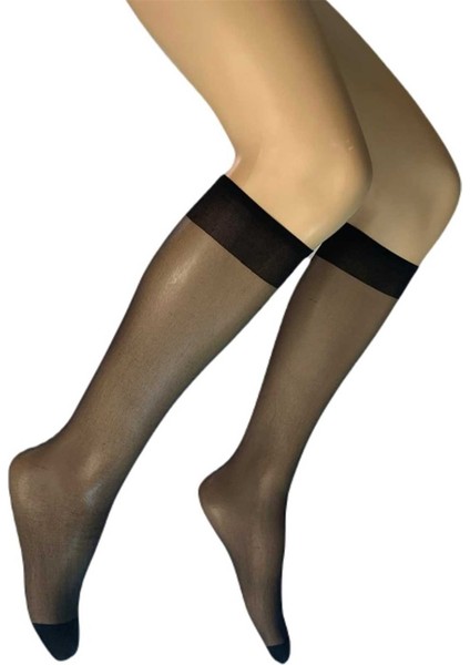 12 Adet Parlak Dizaltı Kadın Çorap 15 Denye Siyah 500 fırsatları