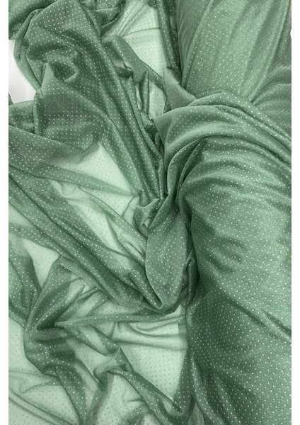 Yağmur Damlası Simli Abiye Elbise Şallık Tül Kumaş Mint Yeşil 75 modelleri