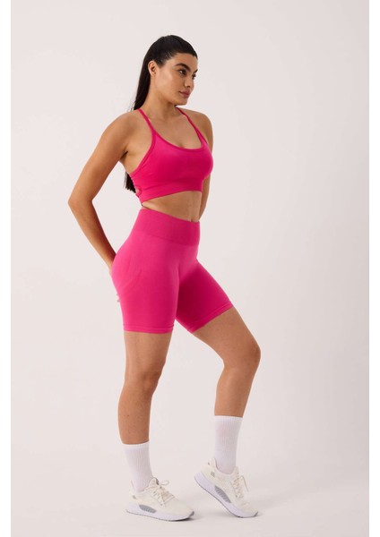 Luma Spor Şort Yüksek Bel Esnek Şekillendirici ve Toparlayıcı Seamless Tayt Kısa Şort fırsatları