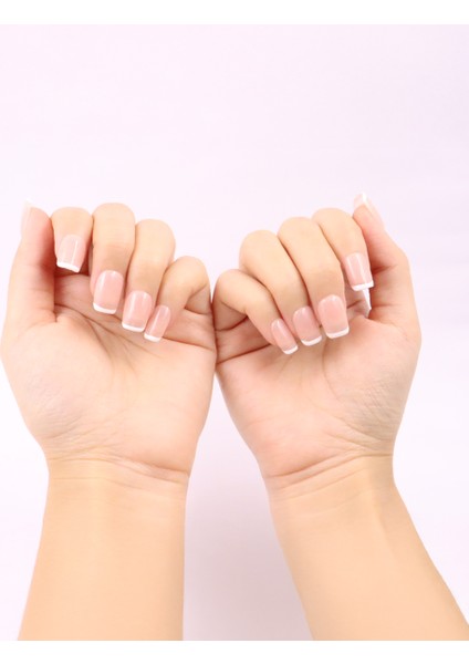 15'li Ten Rengi Kısa Balerin TT0575 Tekrar Kullanılabilir El Yapımı Protez Takma Tırnak - Ten Rengi-M fırsatları