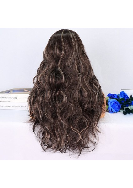 Koyu Kumral Platin Işıltılı Hafif Dalgalı Tül Peruk fırsatları